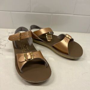 Salt Water Sun San Surfer ROSE GOLD Leather Sandals Size 11 Toddler/Little G